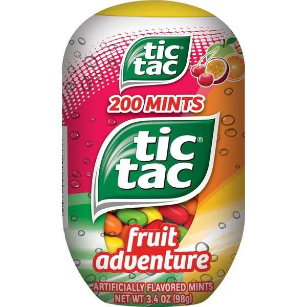 Tic Tac T200 Fruit Adventure Bottlepack, PK48, Tic Tac, Mfr#: 630